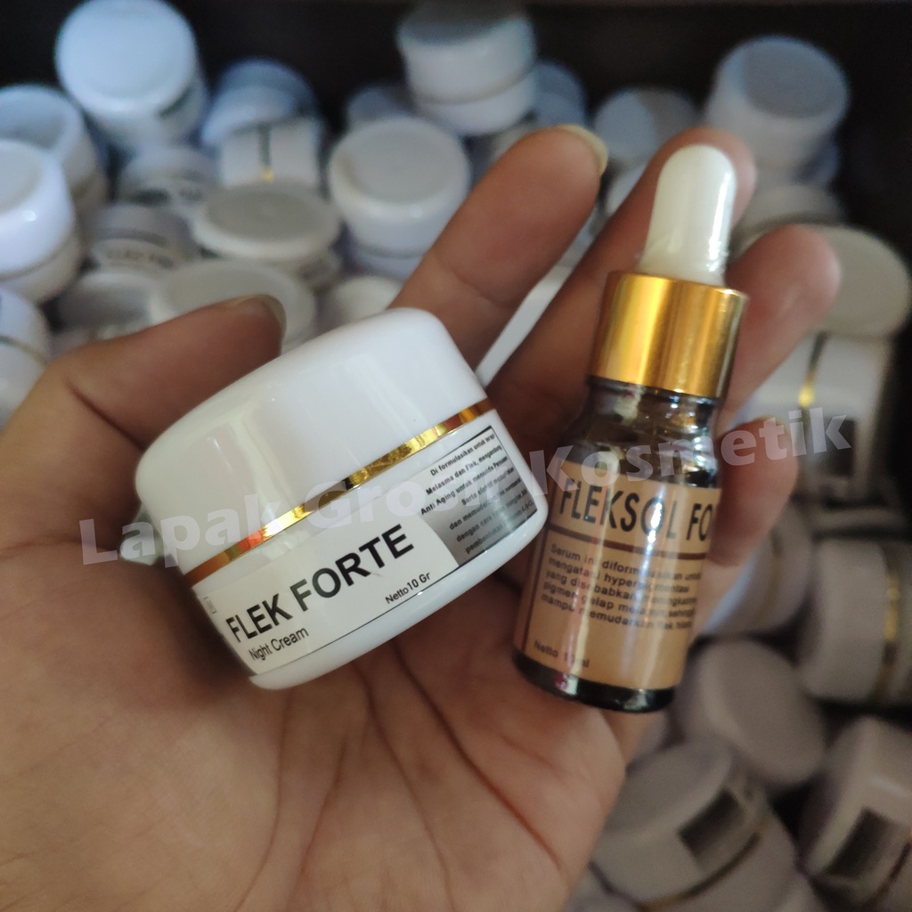 [HEMAT] Krim Malam Flek Forte & Serum Fleksol Forte 10 ML / Penghilang Noda hitam wajah