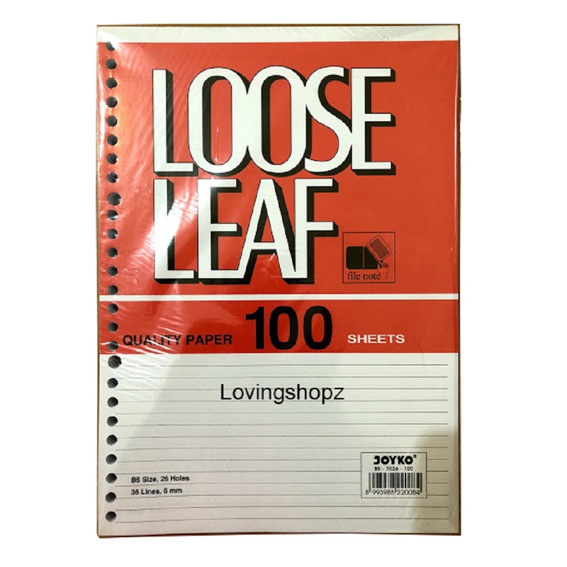 

Isi Loose Leaf ukuran B5/ Isi Binder ukuran B5