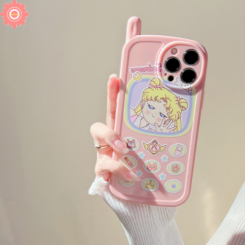 Sailor Moon Case Handphone Motif Anime Jepang Untuk IPhone 11 12 13 14 Pro MAX XR 7 8 Plus X XS MAX SE