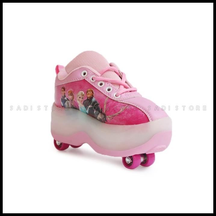 Sepatu Roda Anak Roda 4 Karakter Frozen [Original] - Pink