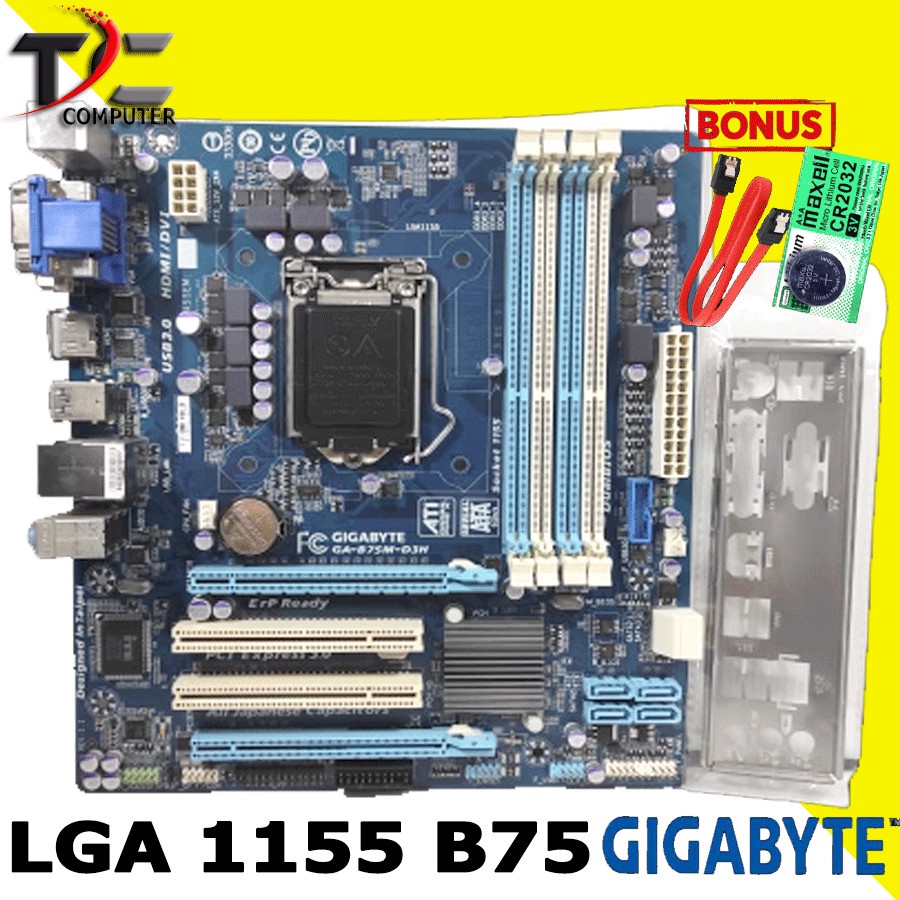 MOTHERBOARD MOBO INTEL LGA 1155 B75 4 SLOT RAM - GIGABYTE