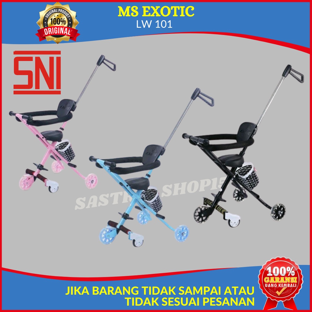 Sepeda Sepedah Speda Dorongan Kereta Anak Bayi Roda 3 Tiga tricycle Anak Bayi exotic lw 001 Murah