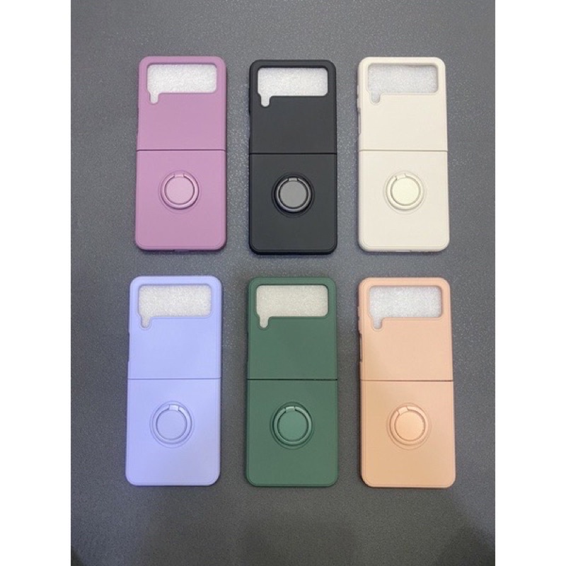 Silicone Case Samsung Galaxy Z Flip 6 5 4 3 Soft Case Microfiber With Ring