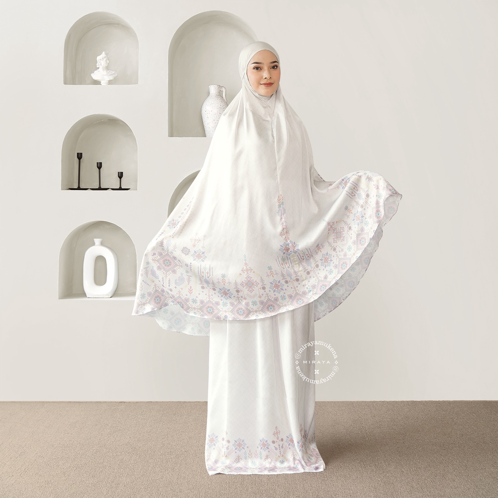PRODUK TERJAMIN Mukena Travel Miraya Folk BW Satin Silk **