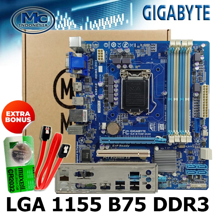 Mainboard Motherboard MOBO B75 Intel 1155 4 Slot RAM