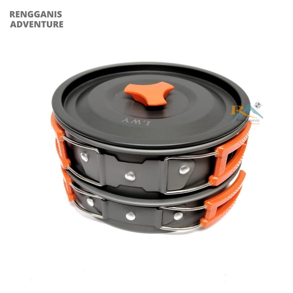 Cooking Set DS 308 Nesting Panci Penggorengan Camping Kemah Kettle