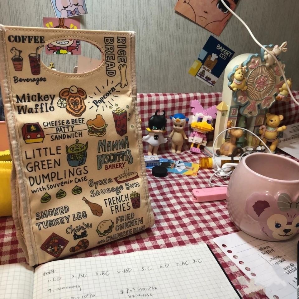 ✾◐❇Sera Gadis SMP Sederhana Kartun Jepang Kapasitas Besar Lucu Mini Stationery Portabel Tas Penyimpanan Vanwalk Kotak Pensil