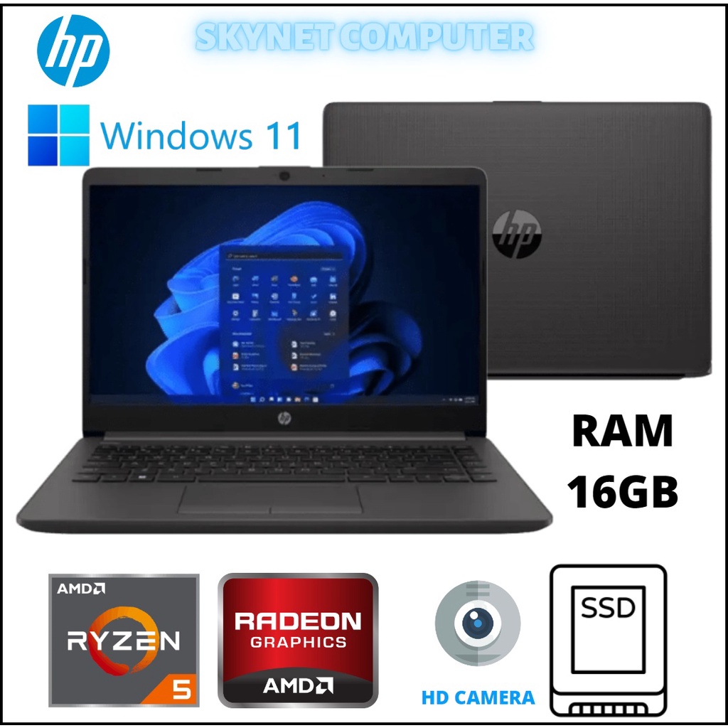 HP 245 G8 AMD RYZEN 5 5500U RAM16GB SSD512GB AMD RADEON GRAPHIC WINDOWS 11 ORIGINAL