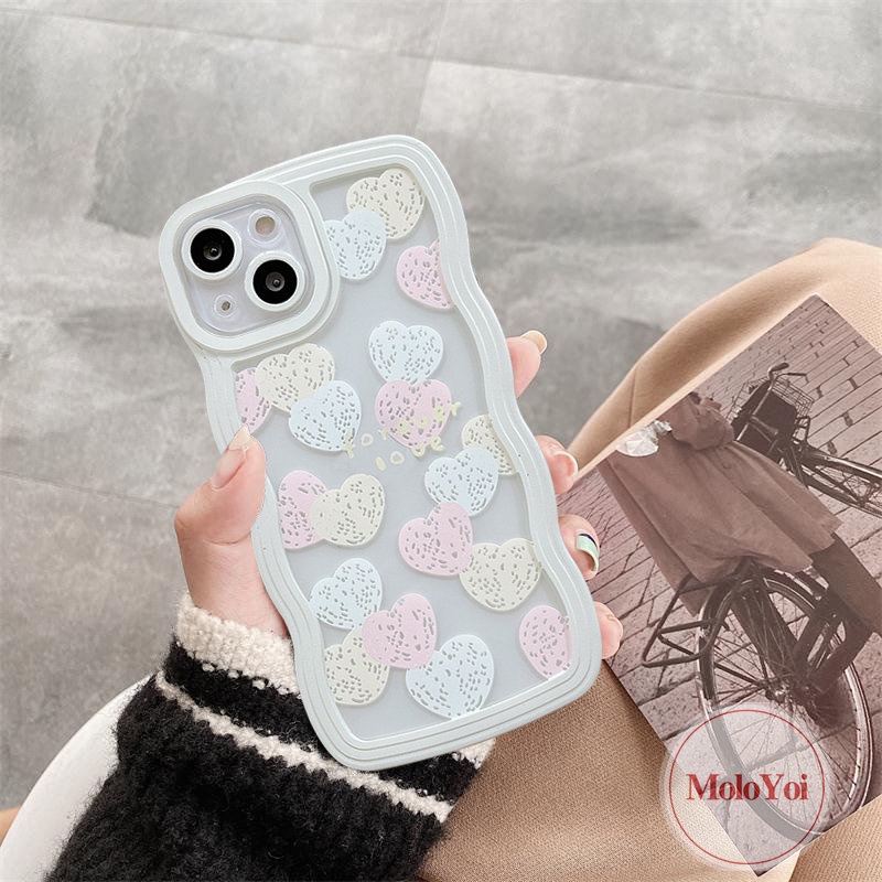 Soft Case TPU Motif Hati Untuk iPhone 14 11 12 13 11 Pro Max7 8 6 6s Plus 14 Plus XR 14 Pro MAX X XS MAX SE 2020