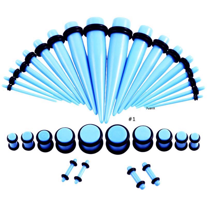 36pcs / lot Pelebar Tindikan Telinga 14G - 00G Bahan Akrilik Untuk Pria / Wanita