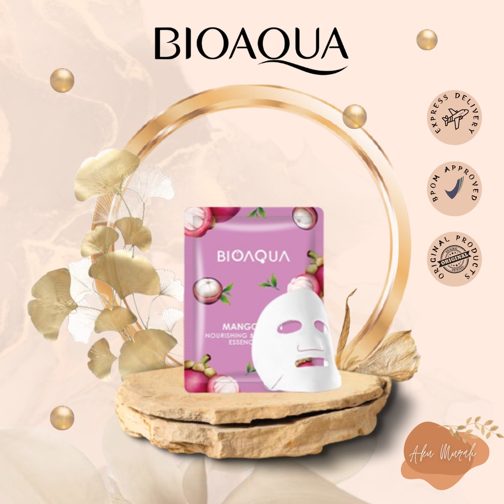 ✨ AKU MURAH ✨ BIOAQUA ''Mangosteen Nourishing &amp; Brightening'' Sheet Mask Natural Plant Essence Face Masker