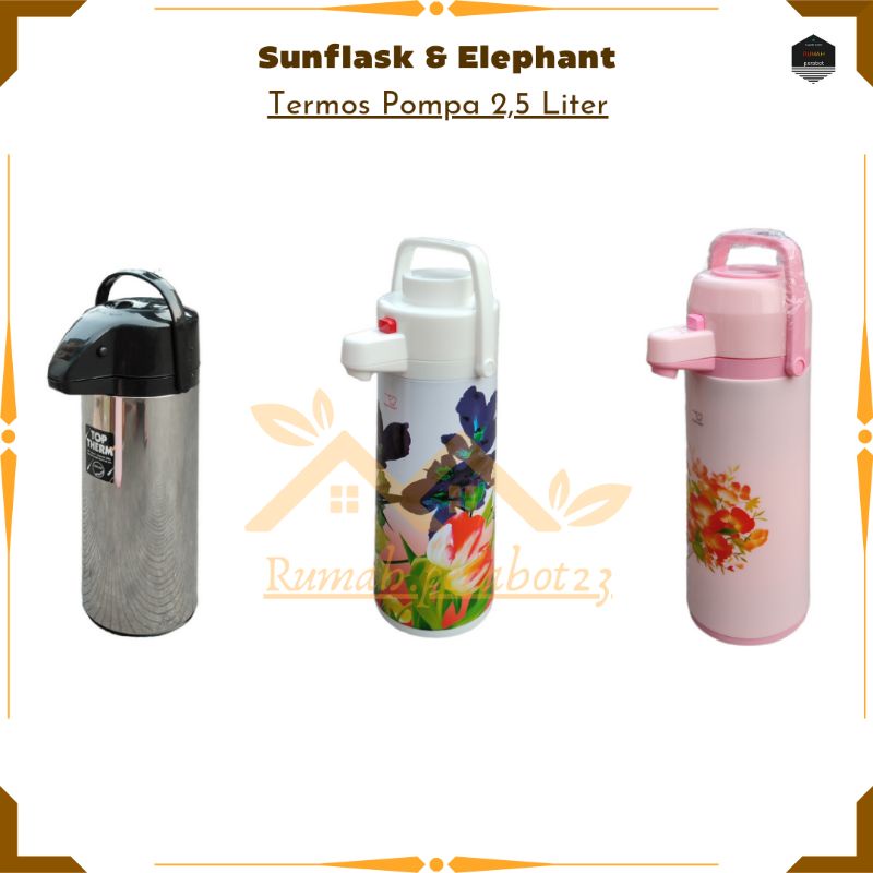 Elphant Termos Air Panas Pompa 2,5 Liter / Termos Air Panas Pompa 2,5 Liter Stainless Steel / Termos Air Panas Pencet 2,5 Liter Tempat Penyimpanan