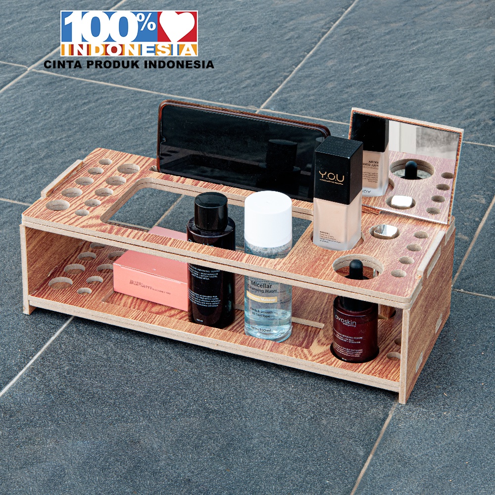 Rak Make Up Alat Kosmetik Organizer Bahan MDF - LC045