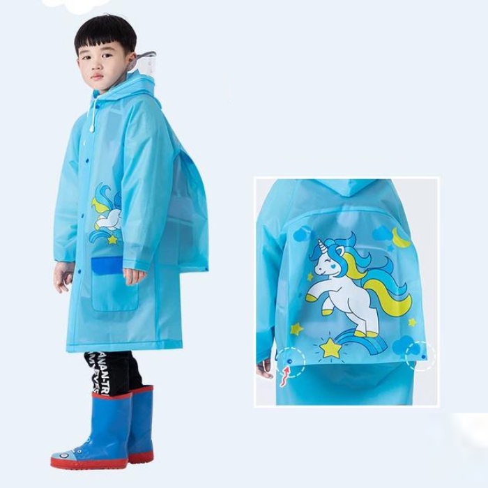 JAS HUJAN ANAK SEKOLAH CEWEK KOREA MANTEL PEREMPUAN RAINCOAT KIDS MOTIF PINK UNICORN USIA 3-12 TAHUN WD4