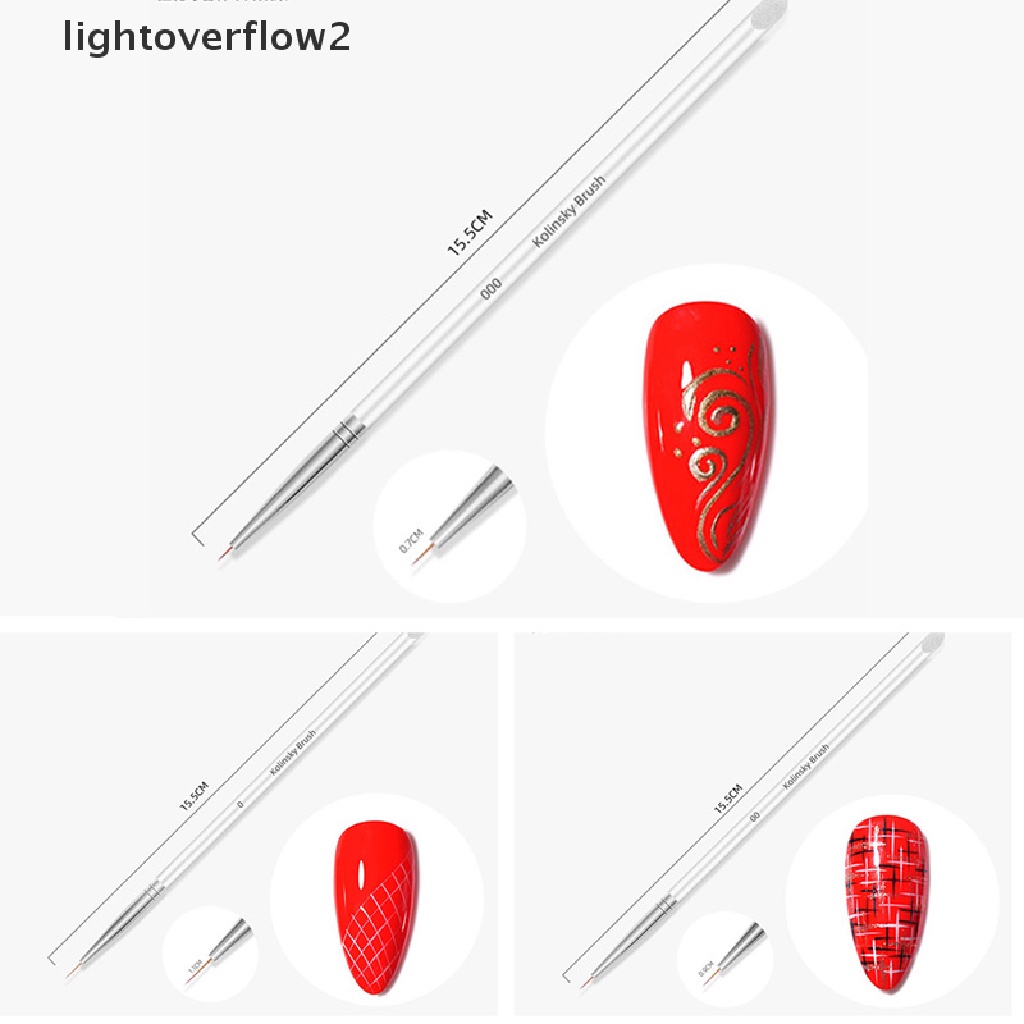 (lightoverflow2) 3pcs / Kantong Pensil Gambar Garis Untuk Nail Art / Manicure