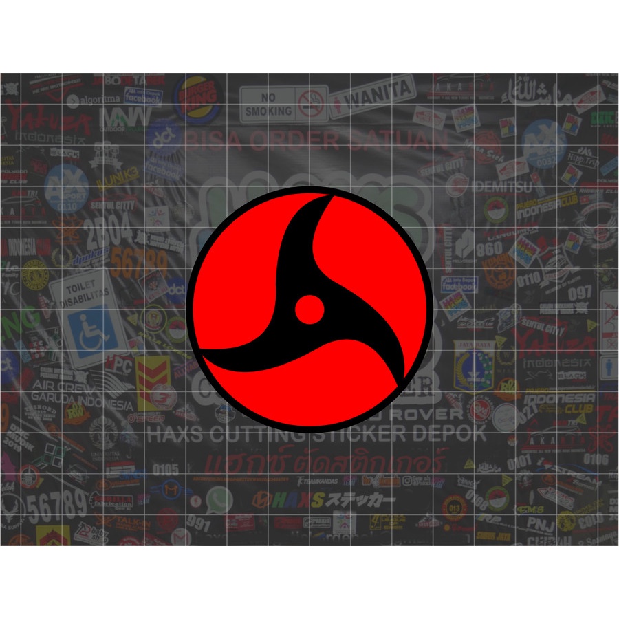 Cutting Sticker Itachi Mangekyo Sharingan Ukuran 6 Cm Motor Mobil