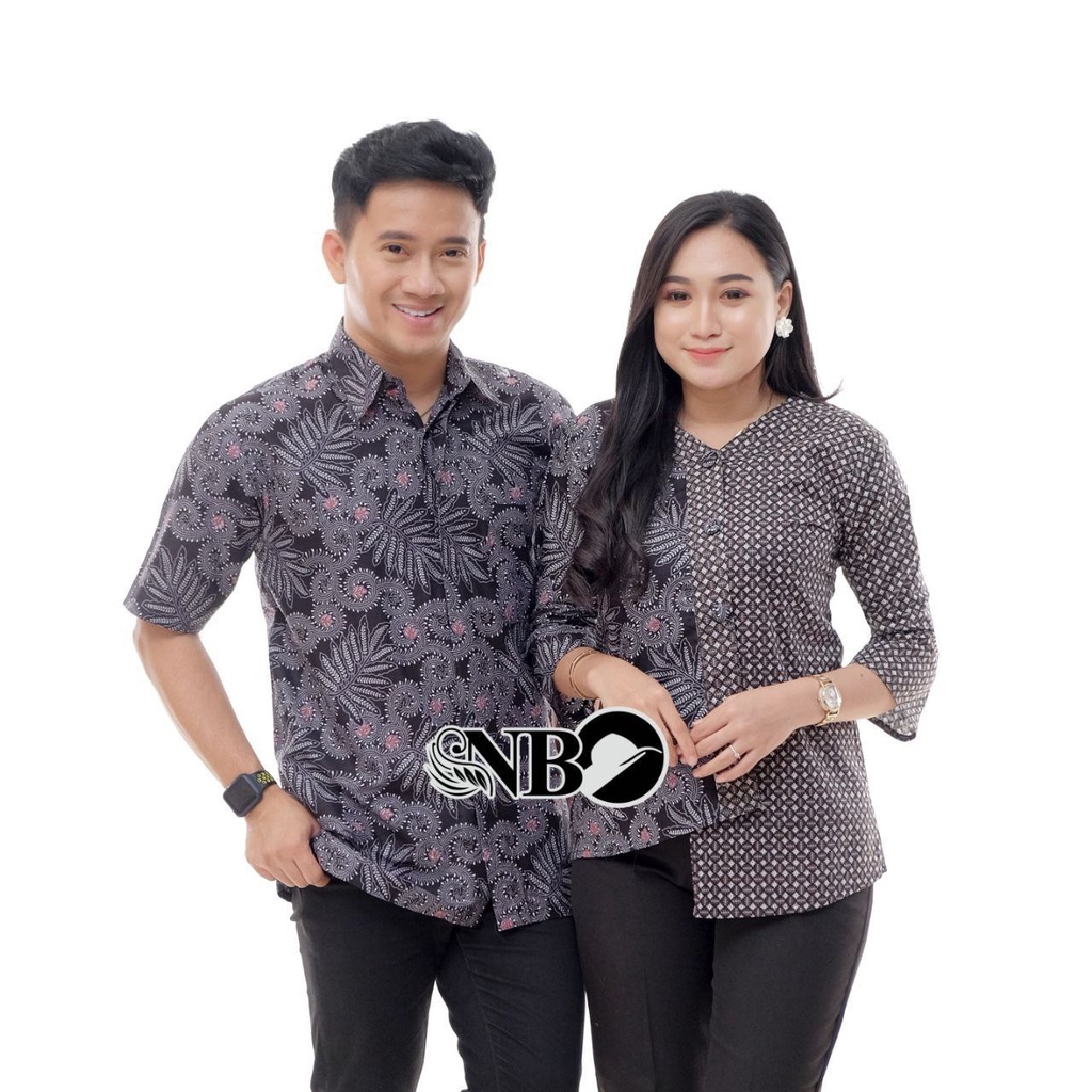 Batik Couple Modern Atasan Blouse Batik Kerja Kantor Wanita Seragam Batik Wanita dan Pria M L XL XXL