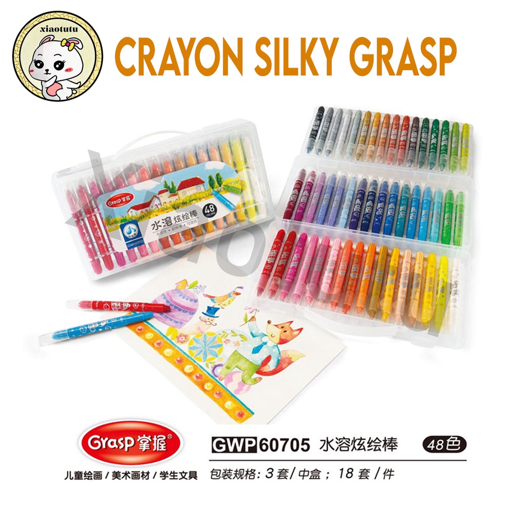 CRAYON GRASP / SILKY CRAYON / WATER SOLUBLE CRAYON / KRAYON WARNA MATA SEDANG