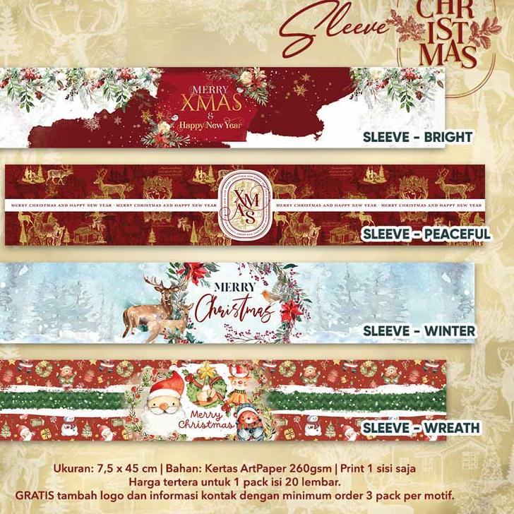 

Kekinian 20pcs LONG Paper BELT Christmas 2022 / Sabuk Kertas Parcel Natal / Label Panjang Hampers SLEEVE