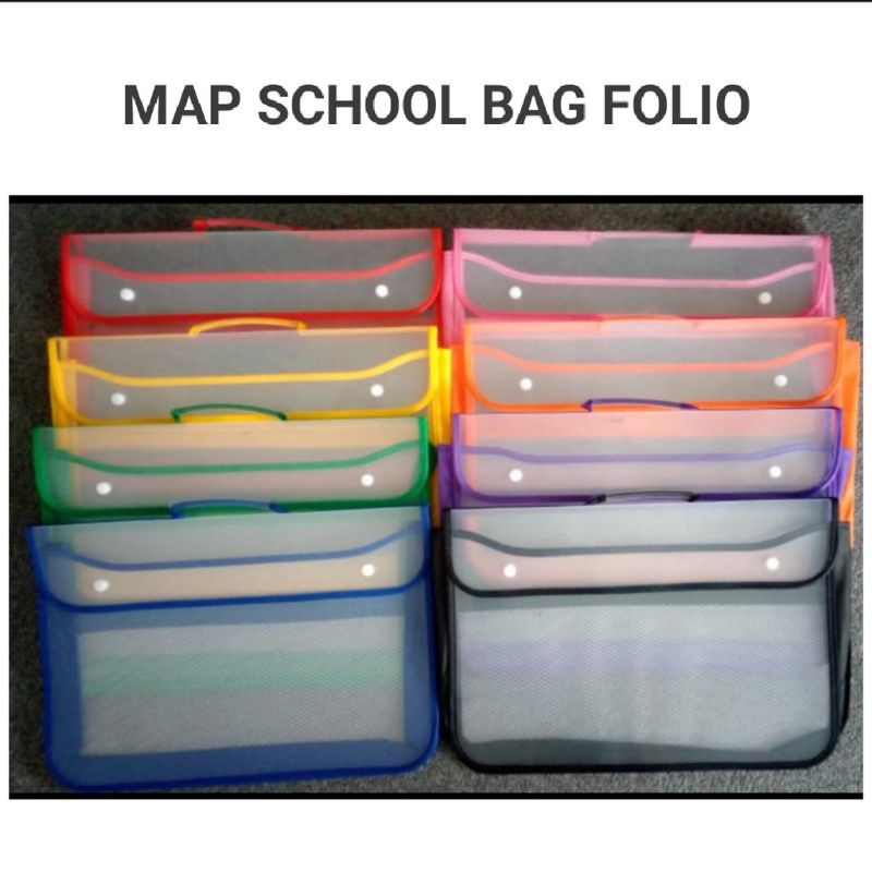

Map Kancing Jala / Tas School Bag Folio / Brief Bag Mika Transparan