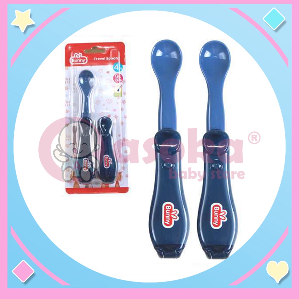 Lusty Bunny Travel Spoons Sendok Makan Bayi Isi 2 ALB-1001 ASOKA