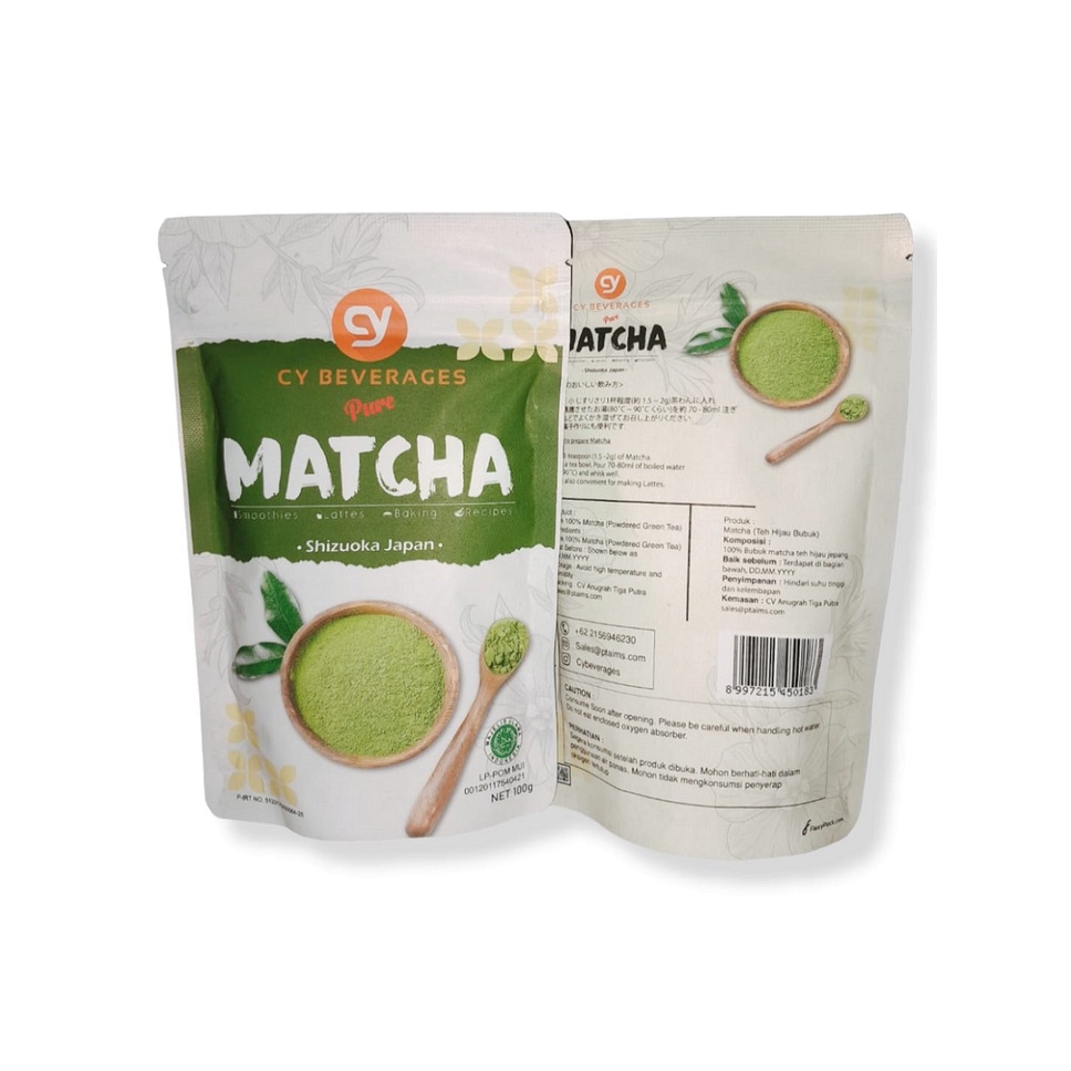 

CY BEVERGES PURE MATCHA POWDER 100% ORIGINAL JAPAN IMPORT 100GR