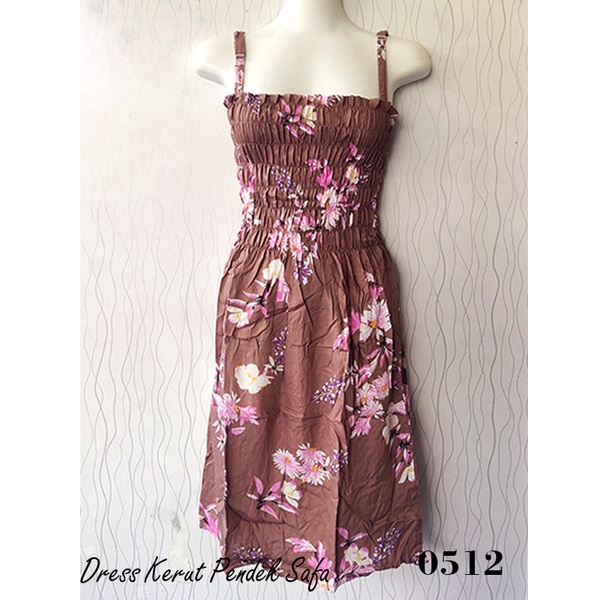 Sweet Honey ~ Dress Kerut Pedek Bali Safa Semok Smoken Motif Bunga Mawar Vanessa dan Etnik Tali Satu BH Part1