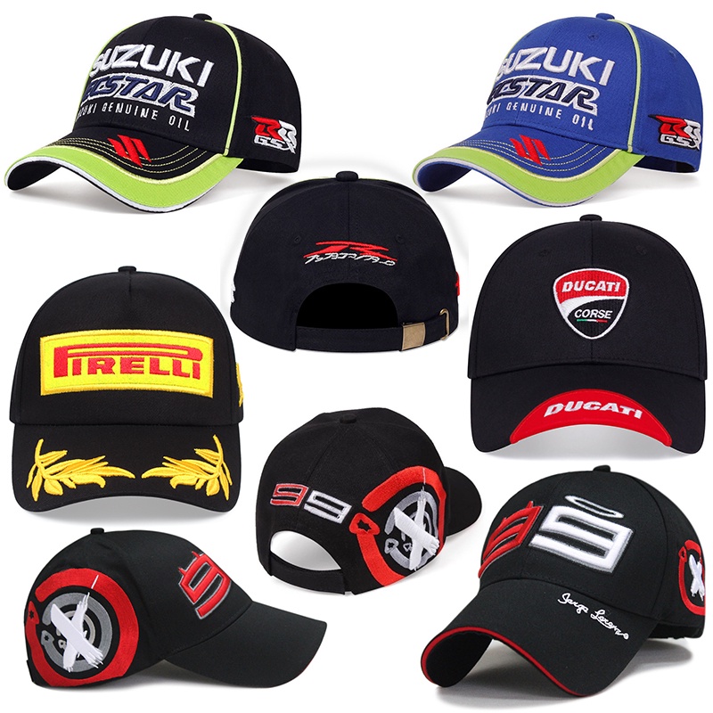 ☛Topi Balap Motor ✔Topi Baseball Desain Bordir Tanda Tangan marquez / Suzuki / Pirelli Lorenzo VR99 MOTO.GP Untuk Unisex