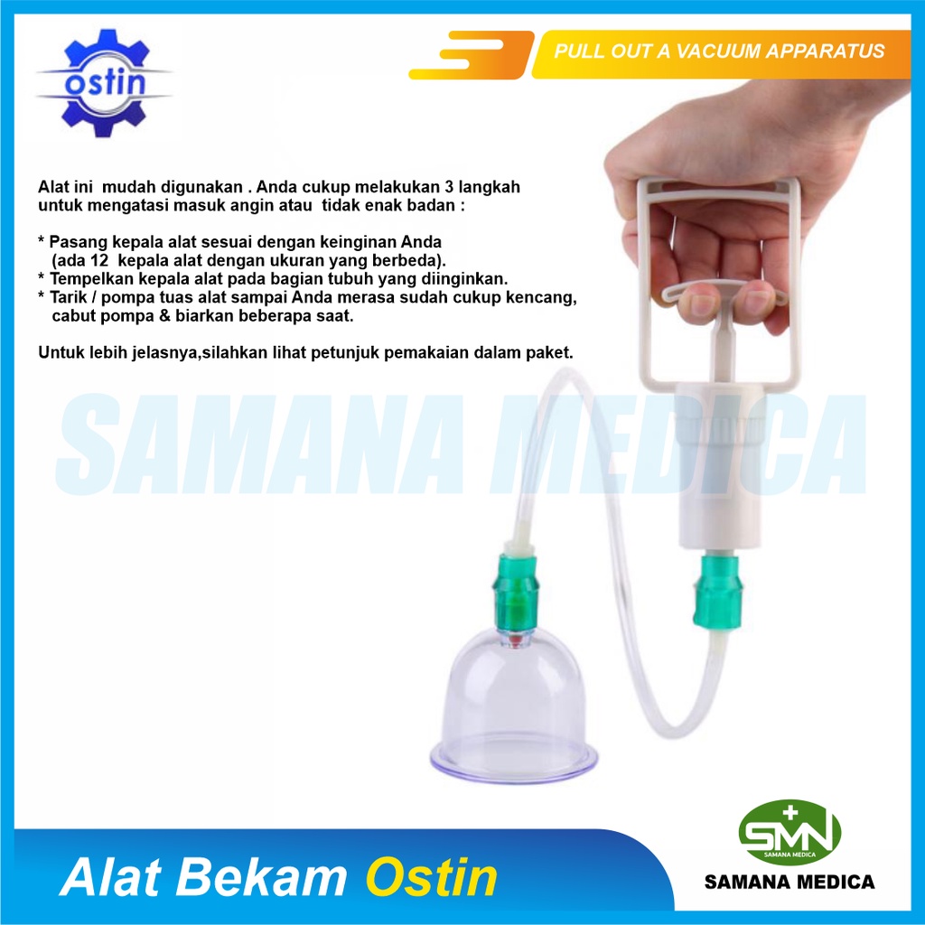 Alat Bekam Kop Angin OSTIN Pull Out A Vacuum A Apparitus Isi 12 Pcs Promo Murah