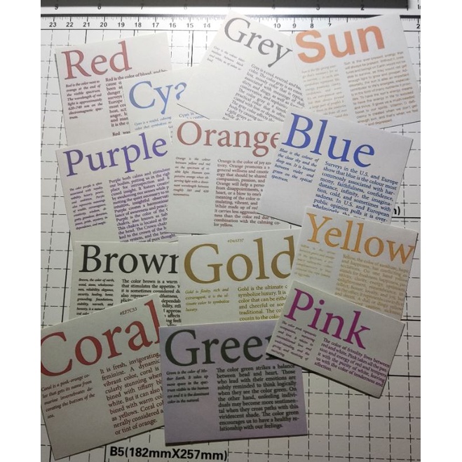 

13 pcs Sticker Kertas HVS Matte Words in Color untuk jurnal / scrapbook