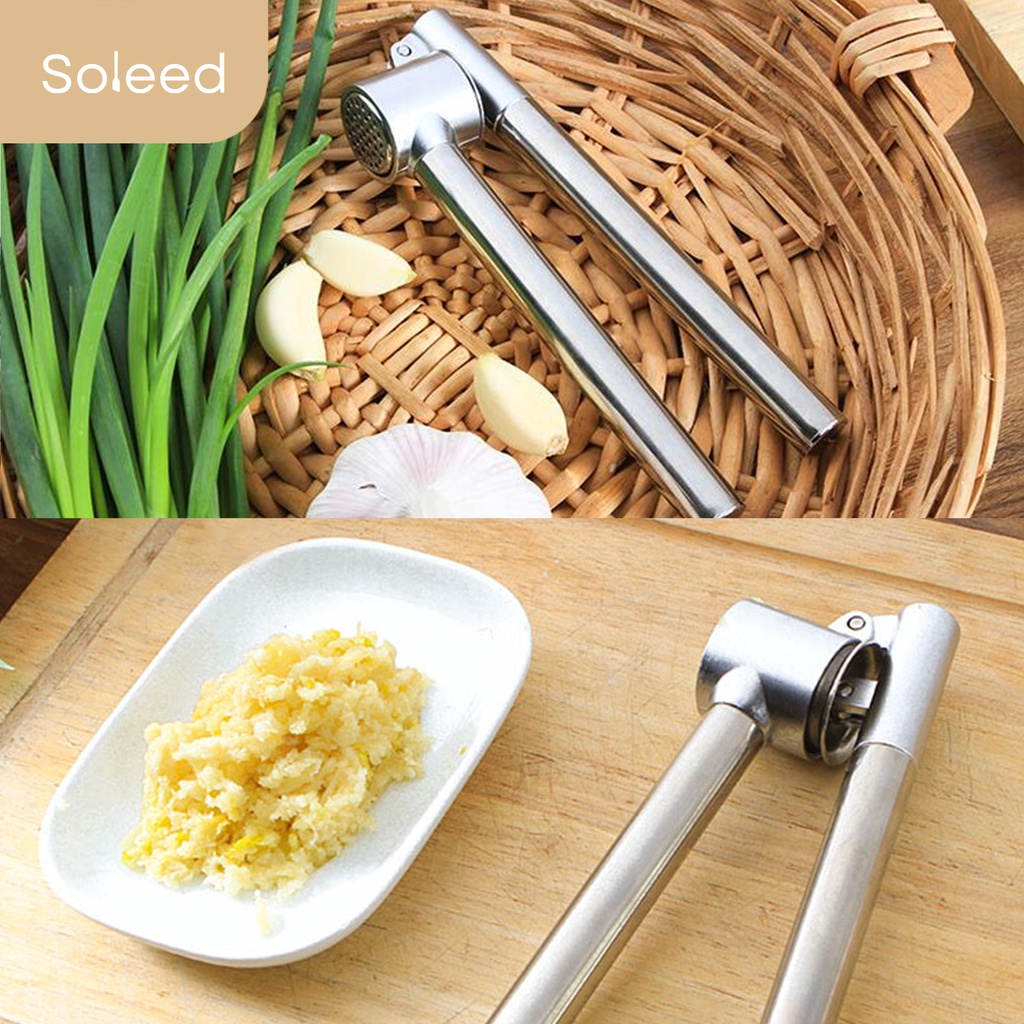 SOLEED ALAT PENGHANCUR BAWANG PUTIH STAINLESS SETEEL GARLIC PRESS