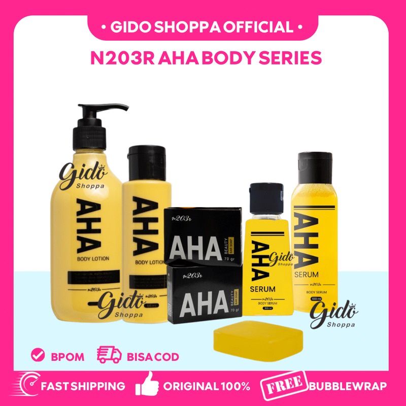 [ORIGINAL] N203R AHA BODY LOTION SERUM BEAUTY BAR SOAP