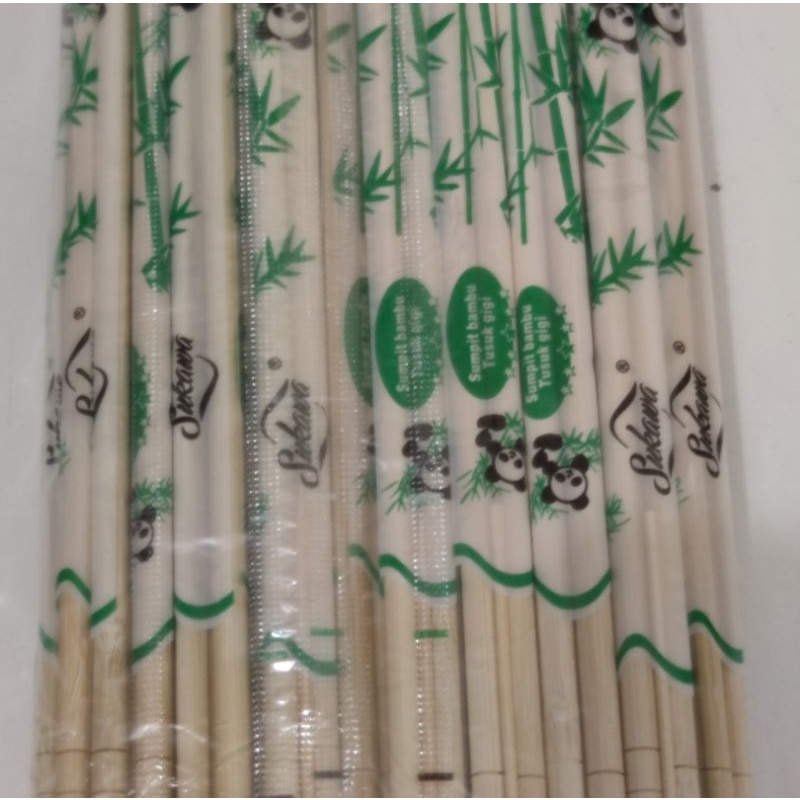 Sumpit Bamboo Import + Tusuk Gigi Isi 50 Pasang