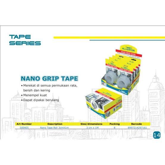 DOUBLE TAPE SERBAGUNA NANO GRIP ALLIGATOR FREE BOLPEN