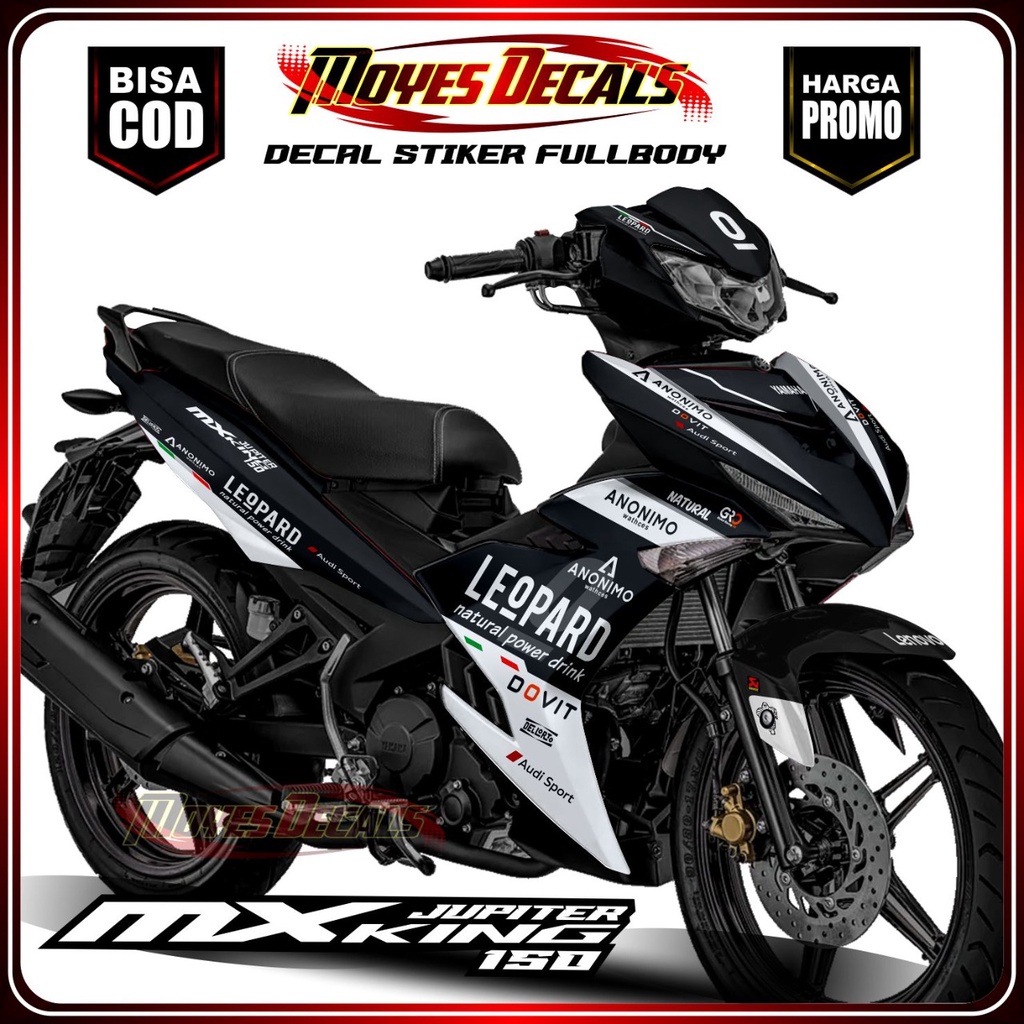 Decal Sticker New Mx King 150 - Motif Leopard Warna Hitam Putih