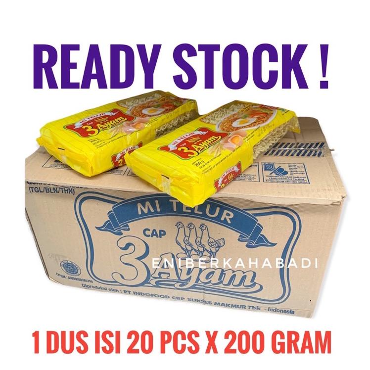 

10.10 Mie Telur 3 Ayam 1 dus isi 20 pcs x 200 gram grosir