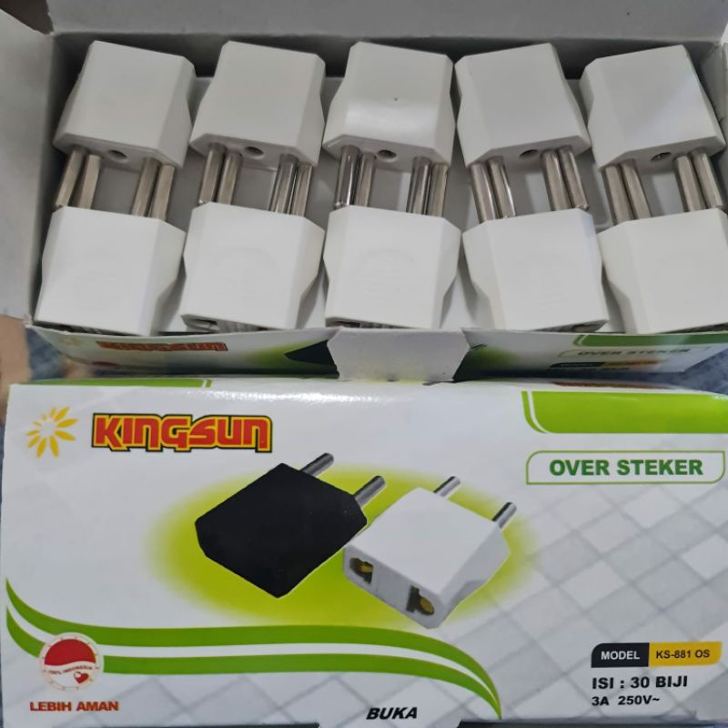 Over Steker / Adaptor Kepala Charger Colokan Over Ssteker Sambungan Listrik Gepeng Kingsung KS 881 OS