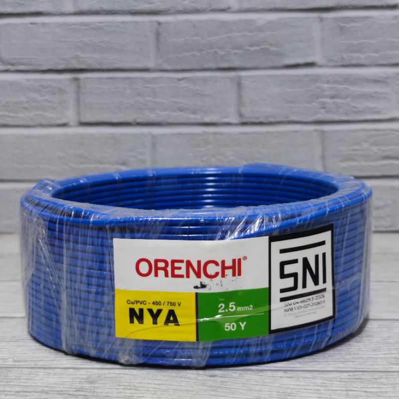 ORENCHI KABEL NYA 2.5mm TEMBAGA MURNI FULL SNI 1ROLL 50 YARD