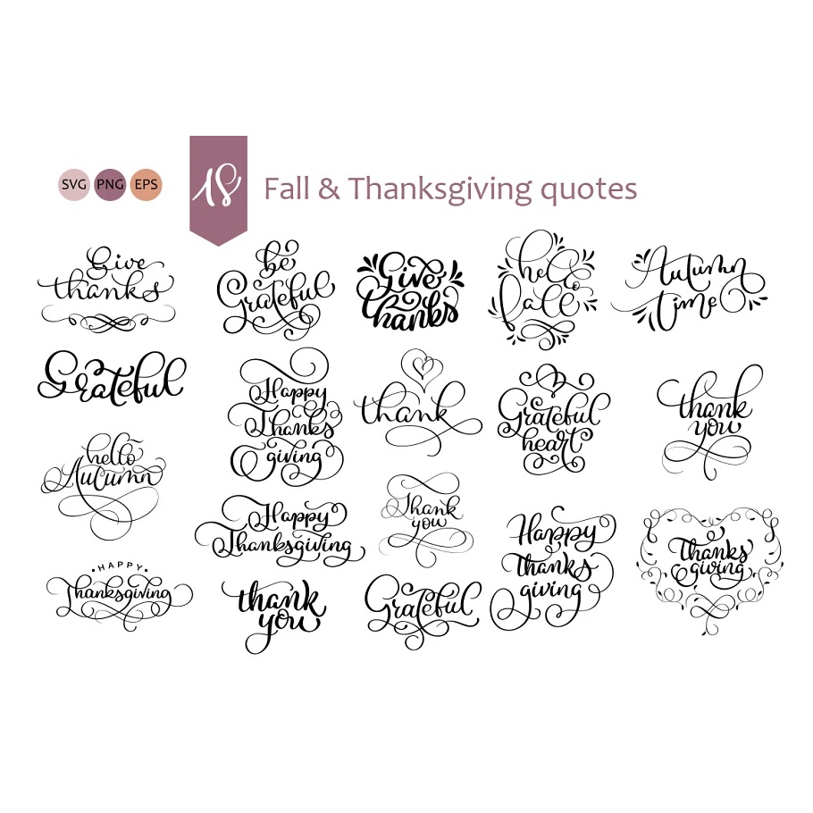 Calligraphy For Thanksgiving Day