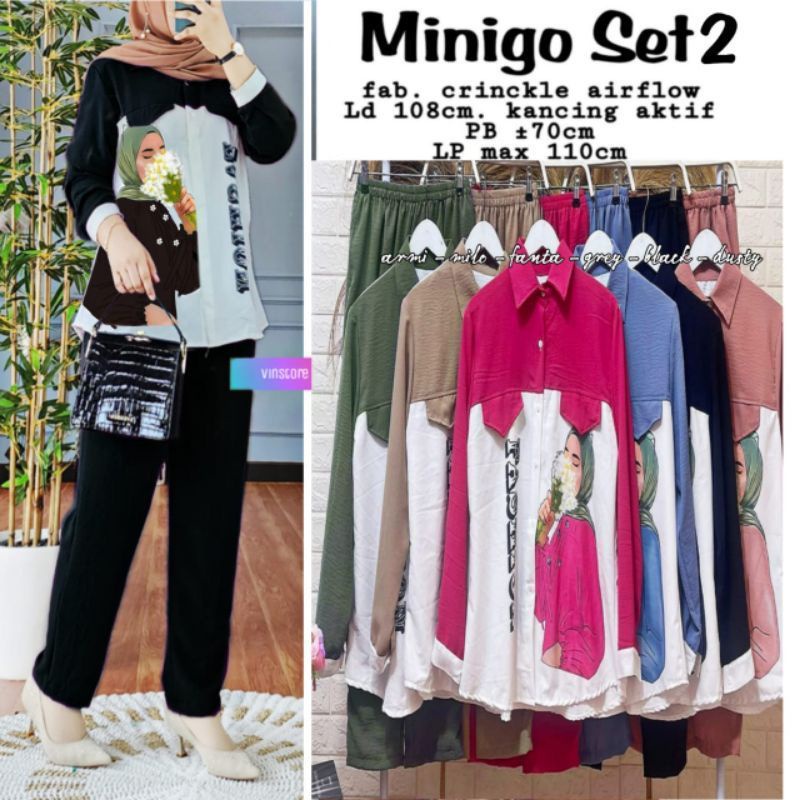 MINIGO SET/FREE BROSS/SETELAN CRINKLE AIRFLO SABLON/SETELAN CRINKLE KEKINIAN LD 110CM