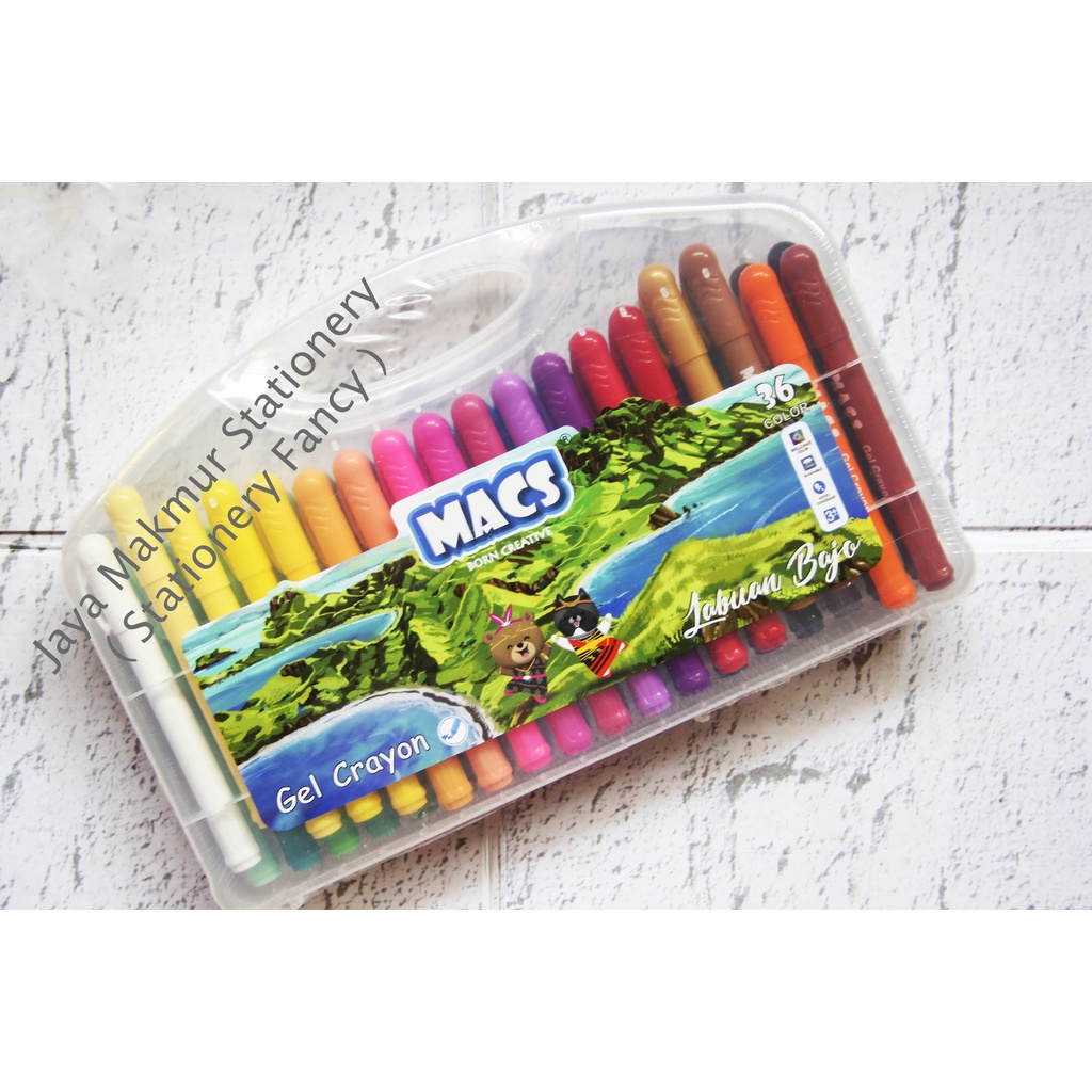 Crayon Gel Macs Set 36 Warna Washable