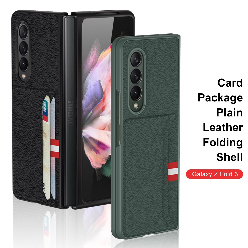 Case Card Slot Bag for Samsung Galaxy Z Fold 3 Mobile Phone Back Cover