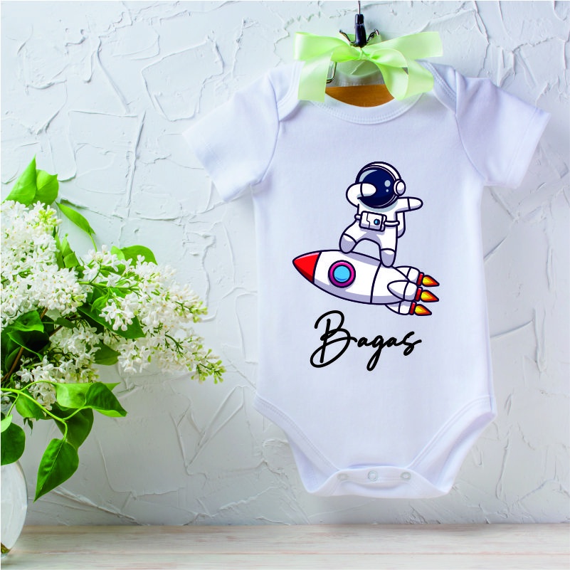 Jumper Bayi Newborn Karakter Astronot Custom Nama Anak