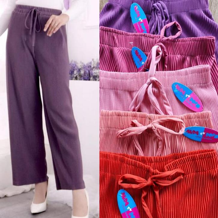 Paling Laris Celana Plisket Kulot Plisket Lidi Tali Hyget Termurah