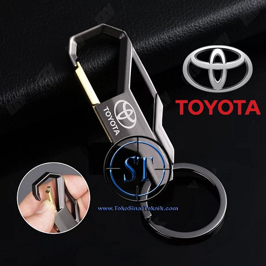 Gantungan Kunci Remote Mobil Logo TOYOTA Logam Paduan Kreatif Mengkilap Kinclong Anti Karat