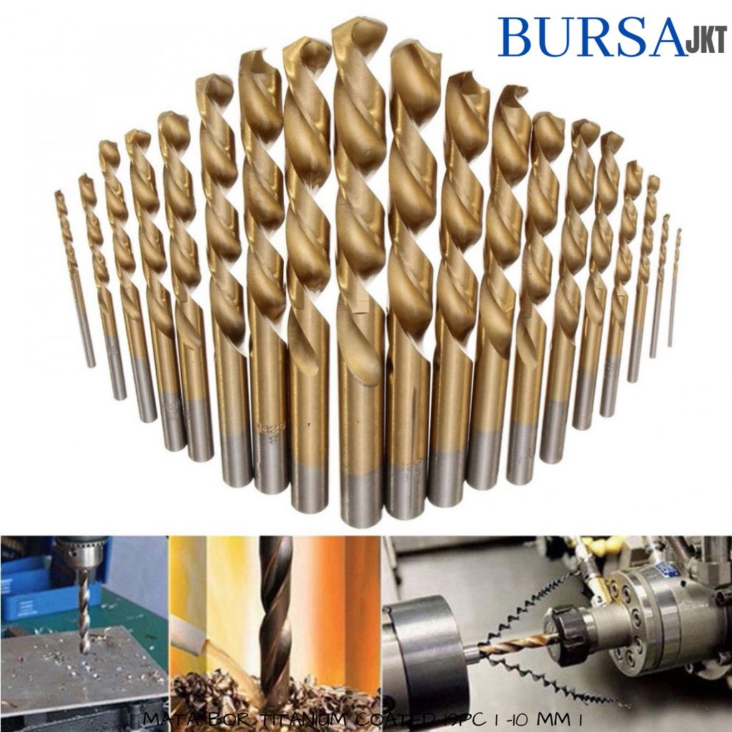 MATA BOR SET ISI 13 PC / 19 PC  HSS TITANIUM COATED 1.5 - 10 MM