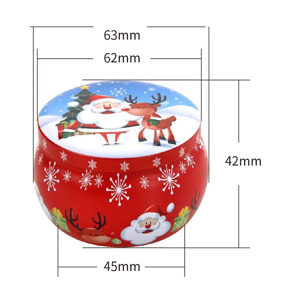 R-flower Christmas Iron Box Tinplate Scented Tin Jars Wadah Lilin Aromaterapi Candle Pot