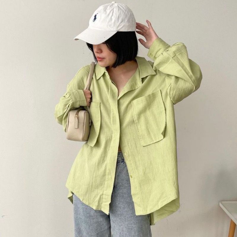 SIFALIVA BLOUSE WANITA KEKINIAN BERKANCING POLOS BAHAN LINEN RAMI ATASAN BLUS CANTIK MURAH TERBARU B