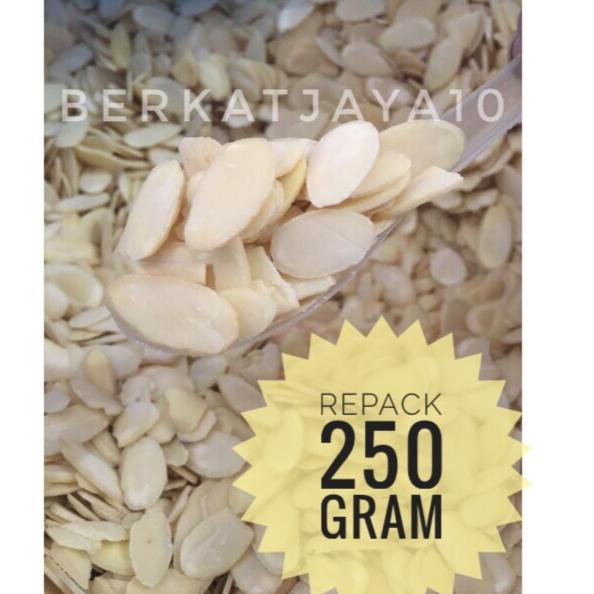 

10.10 ✨SALE✨ Almond Slice 250 Gram ALMONESIA USA Irisan Kacang Almond Kemasan Repack 250 gr serbuuu !