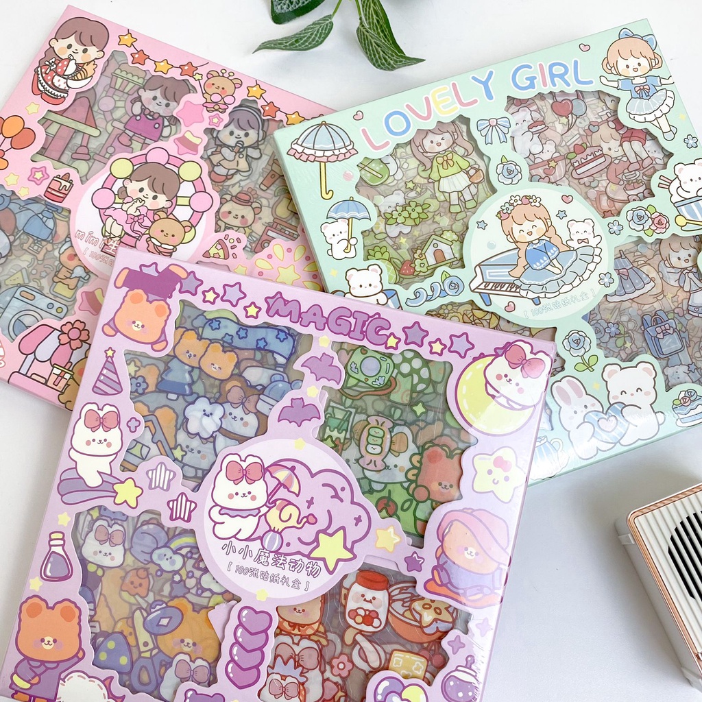 

STIKER SENMU 100 V3 / Box Stiker Merk Senmu isi 100 Lembar Waterproof Anti Air sticker hadiah kado unik lucu mainan anak